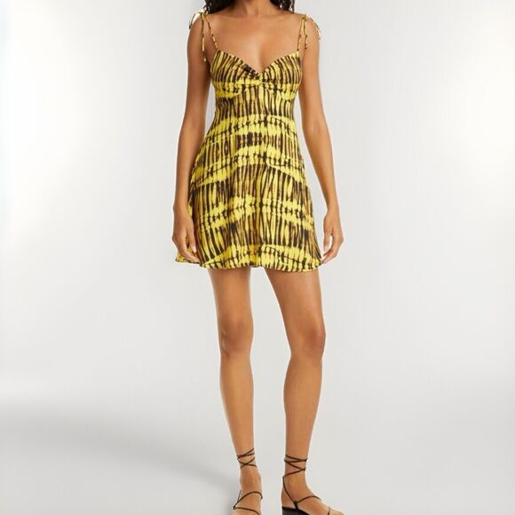 Alice + Olivia Raquel Minidress In Sun Drenched Sunbeam Size 6 EUC